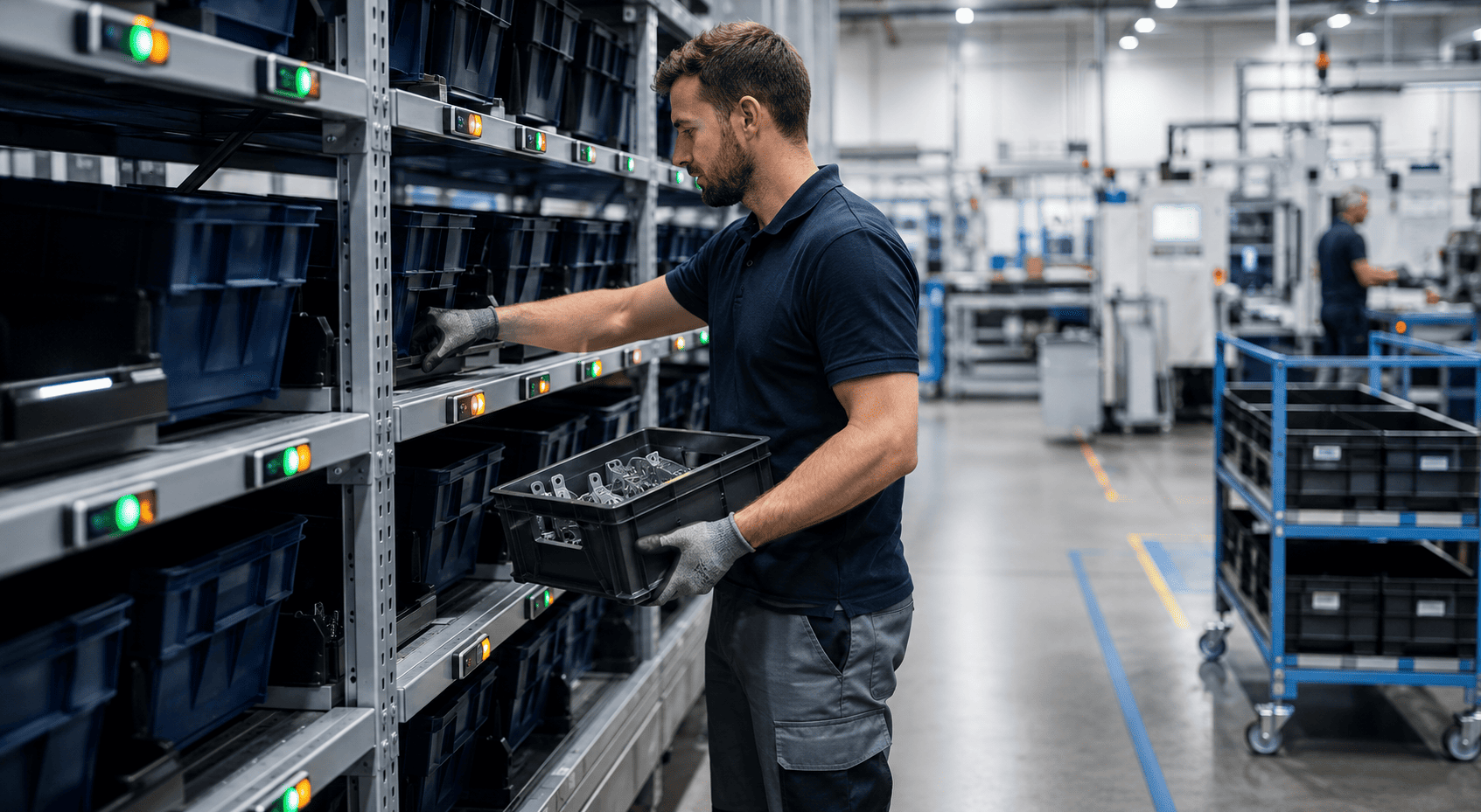 Pick-by-Light Supporting Production Supply and Kanban Logistics