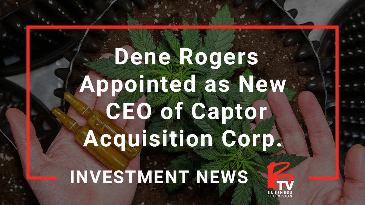A photo with text that says "Dene Rogers Appointed as New CEO of Captor Acquisition Corp."
