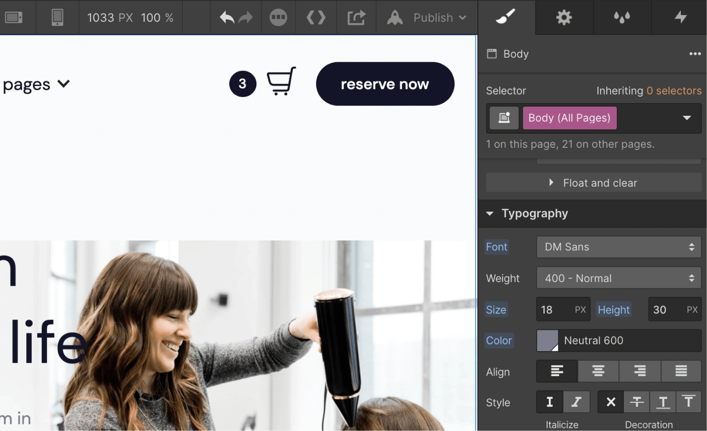 Typography - Salon X Webflow Template