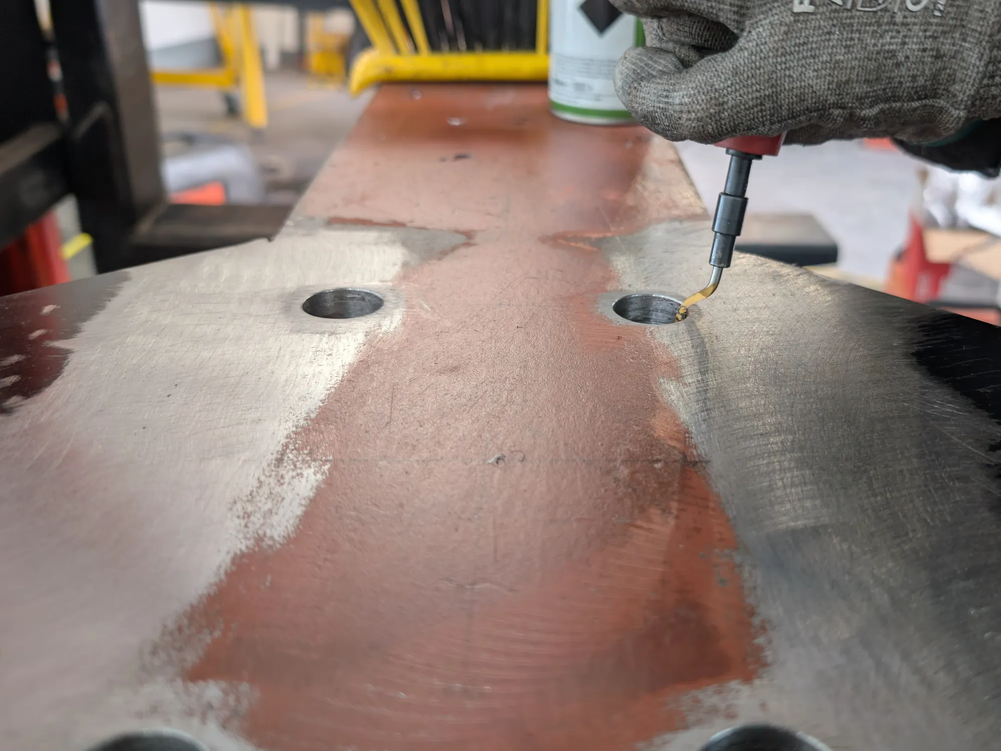 Fabricating custom stands to support turbine blades during maintenance and blade changes.