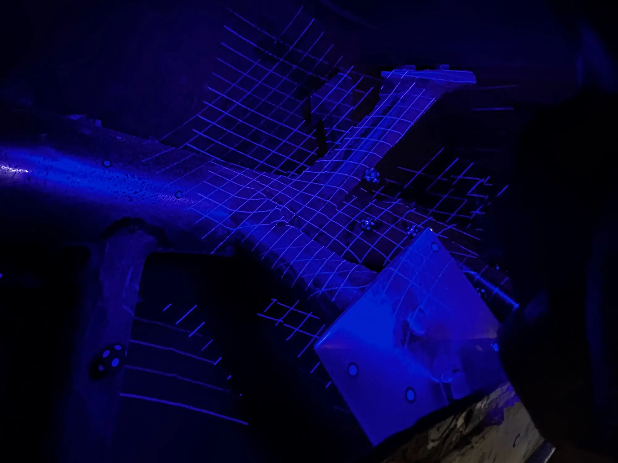 3D scanning inner mechanism of a reclaimer machine for free flowing solids