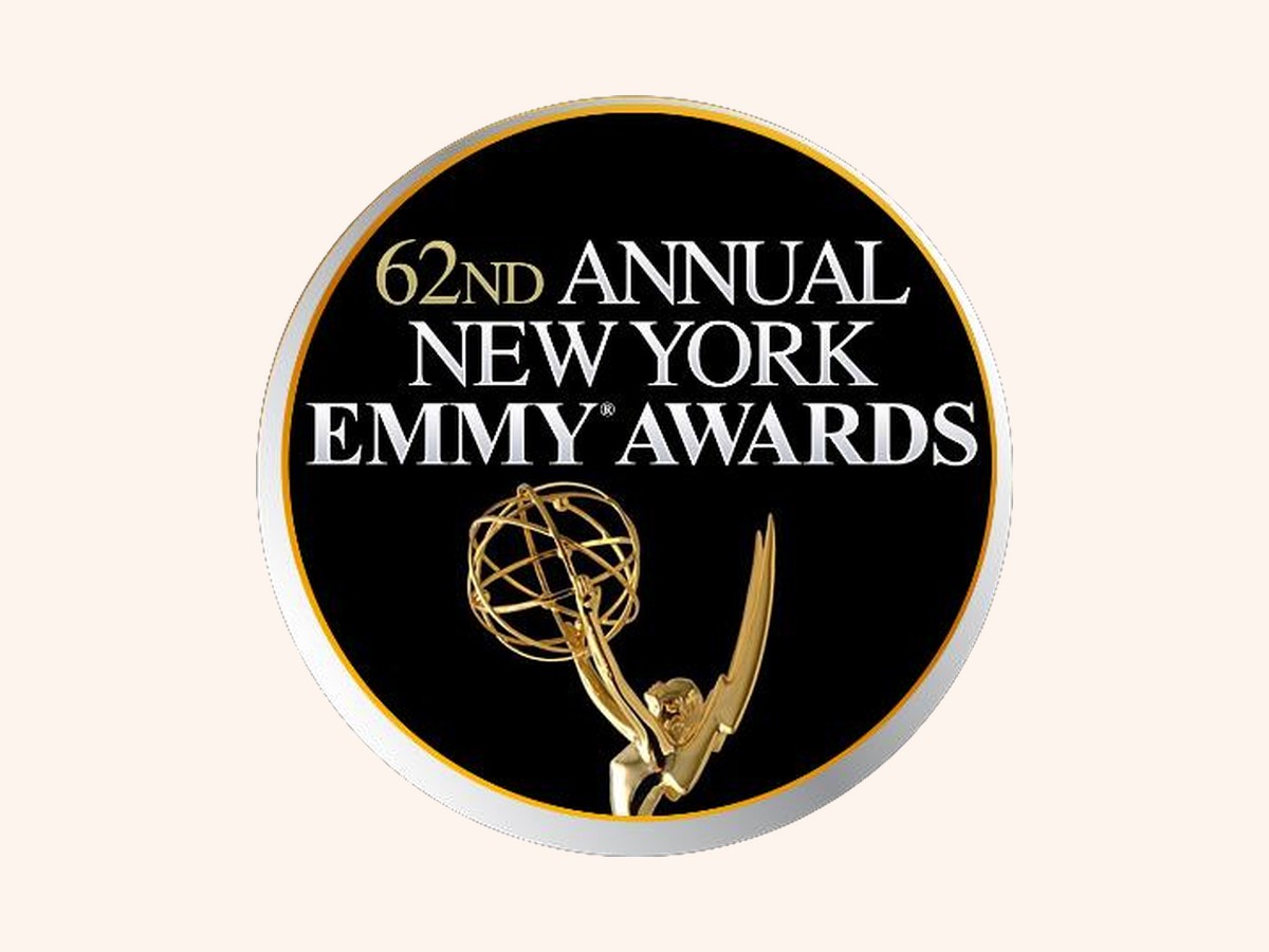 Official seal of the 62nd Annual New York Emmy Awards with a gold Emmy statuette