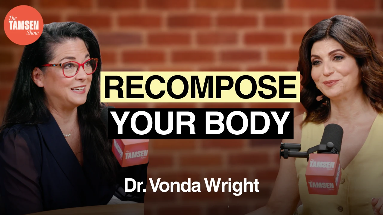 The Tamsen Show episode cover: Dr. Vonda Wright and Tamsen Fadal, text reads 'Recompose your body'