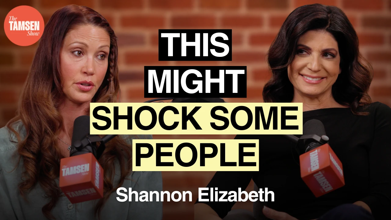 The Tamsen Show episode cover: Shannon Elizabeth and Tamsen Fadal, text reads 'This might shock some people'
