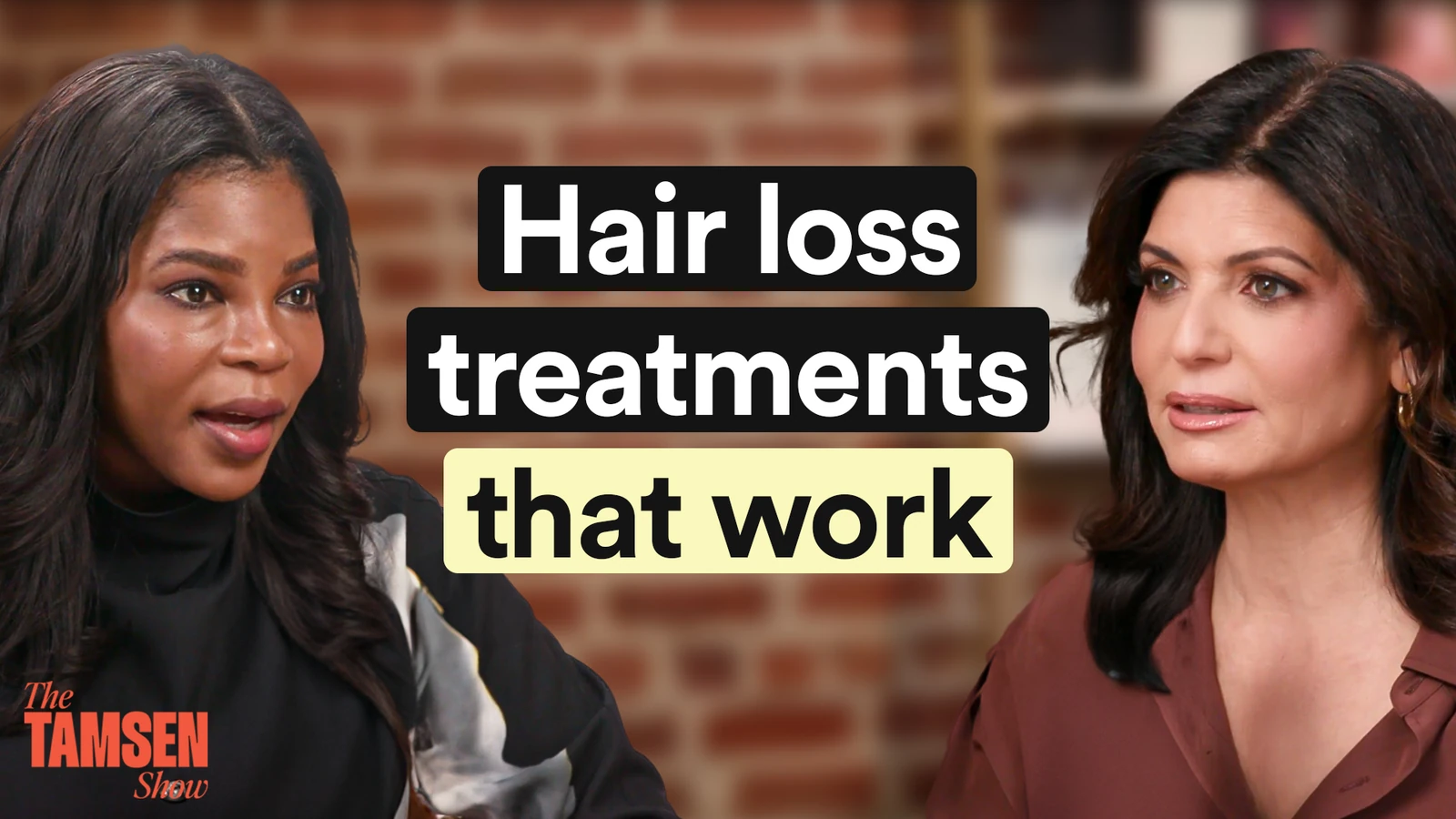 The Tamsen Show episode cover: Dr. Doris Day and Tamsen Fadal, text reads 'Hair loss treatments that work'