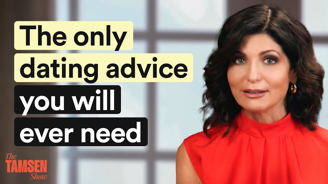 The Tamsen Show episode cover: Tamsen Fadal in red, text reads 'The only dating advice you will ever need'
