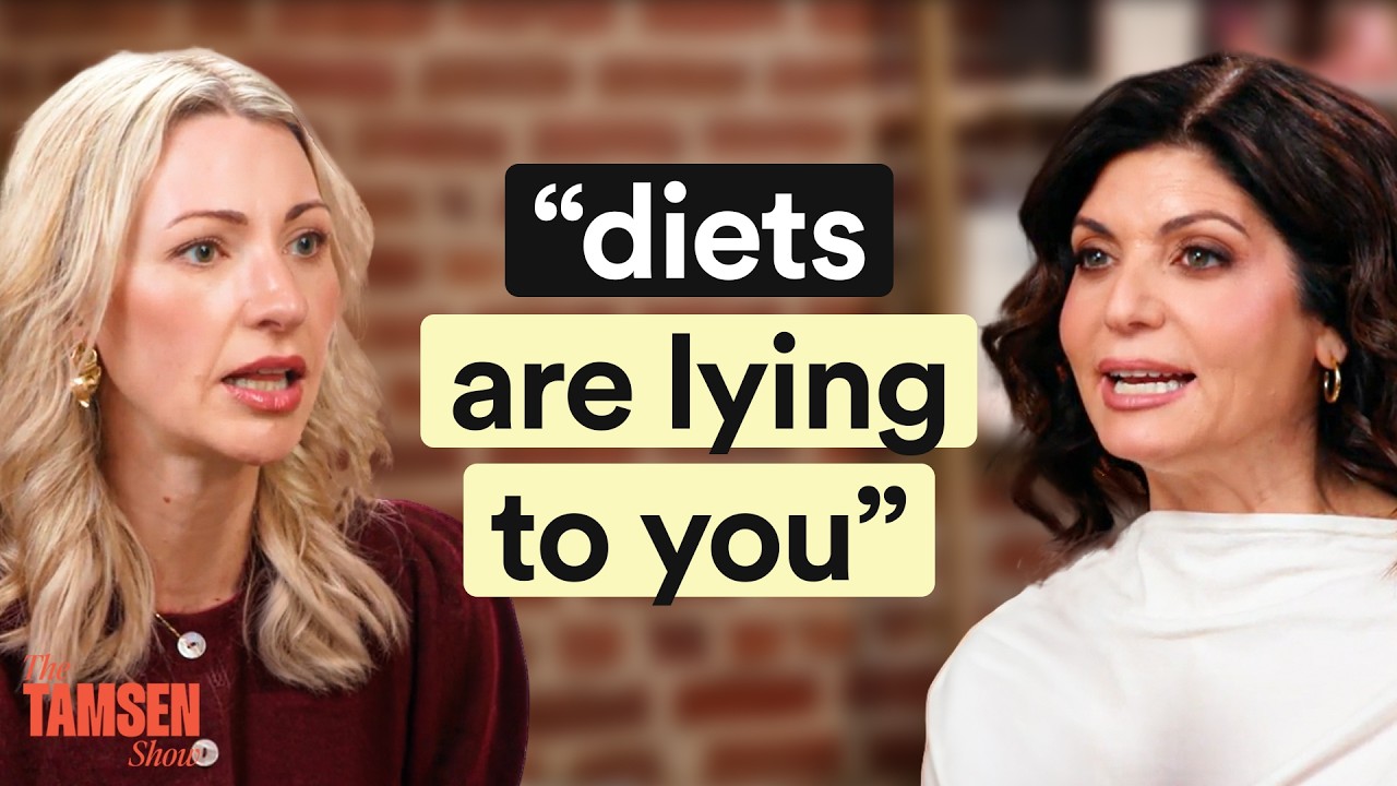 The Tamsen Show episode cover: Abbey Sharp and Tamsen Fadal, text reads 'Diets are lying to you'