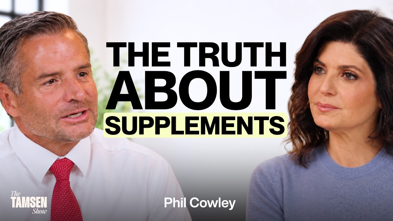 The Tamsen Show episode cover: Phil Cowley and Tamsen Fadal, text reads 'The truth about supplements'