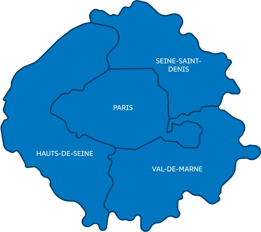A map that shows the locations where the service is available