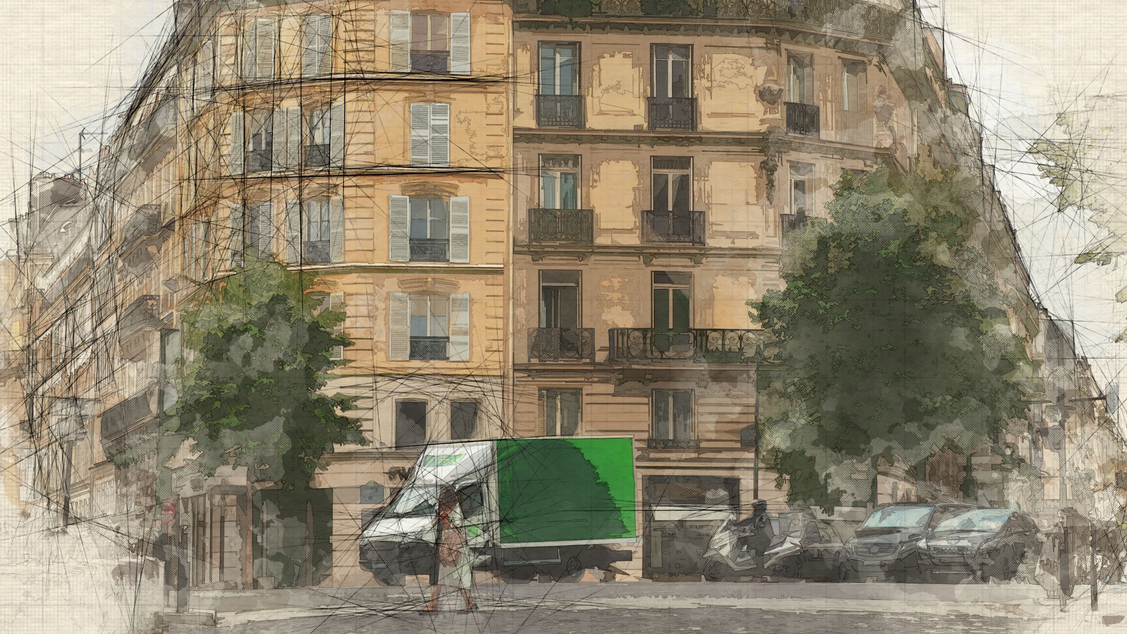 Riser pipe in a Parisian building