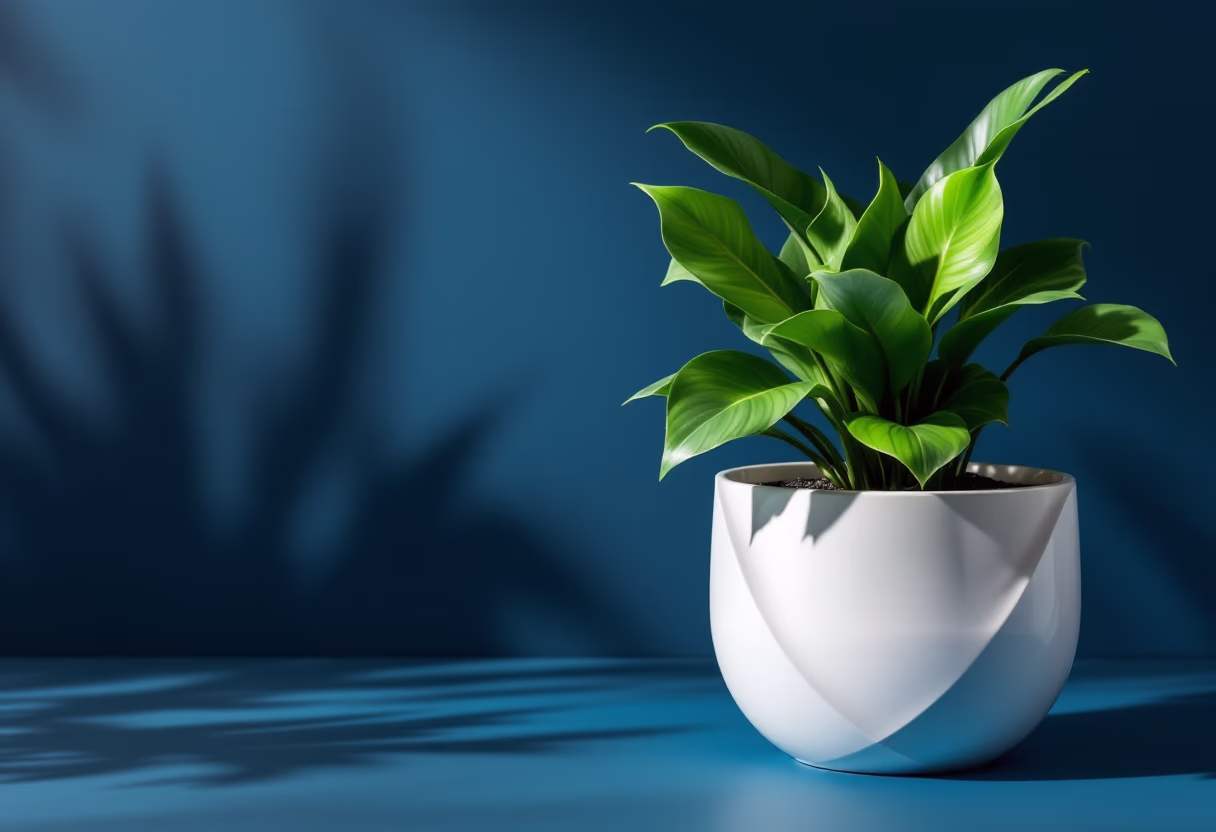 [background image] of decorative indoor plant (for a beauty product)