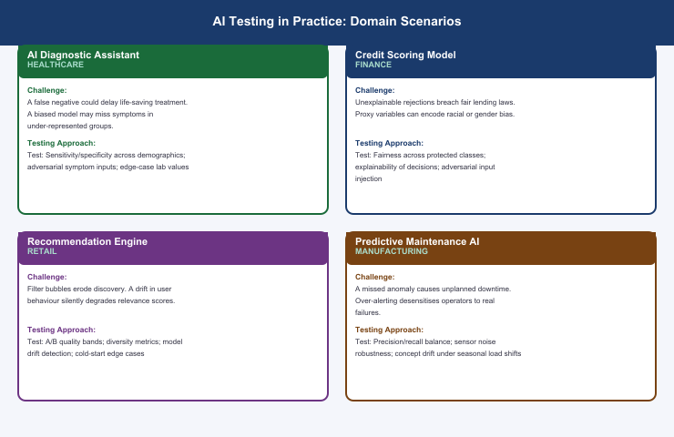 AI testing challenges across domains