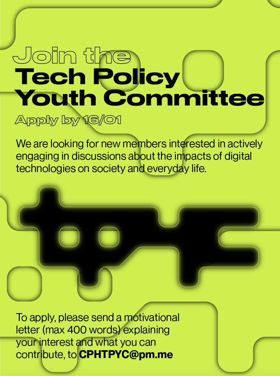 𝐓𝐏𝐘𝐂 𝐢𝐬 𝐥𝐨𝐨𝐤𝐢𝐧𝐠 𝐟𝐨𝐫 𝐧𝐞𝐰 𝐦𝐞𝐦𝐛𝐞𝐫𝐬! 𝐓𝐨 𝐚𝐩𝐩𝐥𝐲, write a max 400 word cover letter about why you 𝐬𝐩𝐞𝐜𝐢𝐟𝐢𝐜𝐚𝐥𝐥𝐲 should be a part of the TPYC, what interests you in the tech debate, and what you want would want to focus on in the Committee.