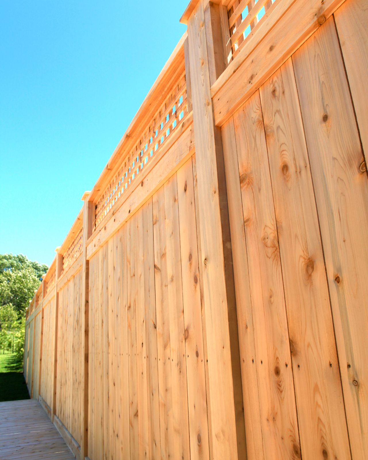 wooden cedar fence
