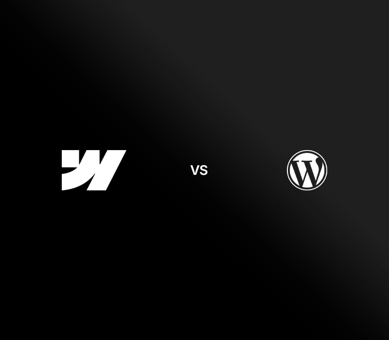 Het logo van Webflow en het logo van Wordpress