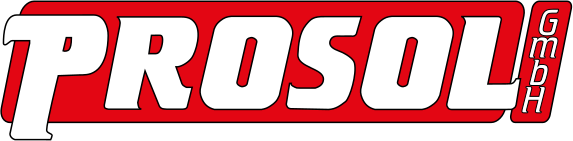 Logo der Firma PROSOL GmbH mit weißem Text auf rotem Hintergrund.