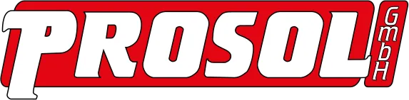 Logo der Firma PROSOL GmbH mit weißem Text auf rotem Hintergrund.