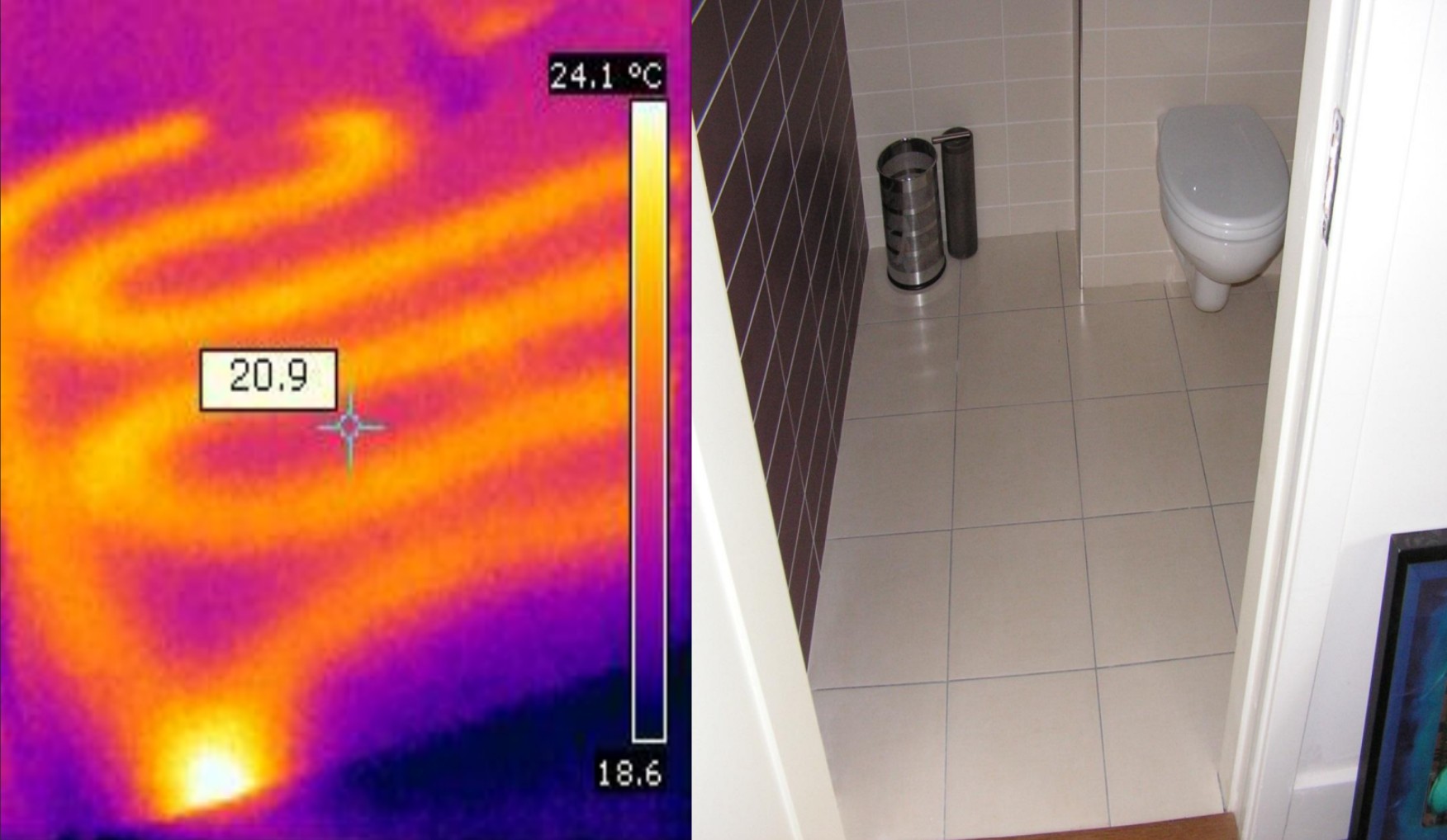 Thermal imaging of tiles