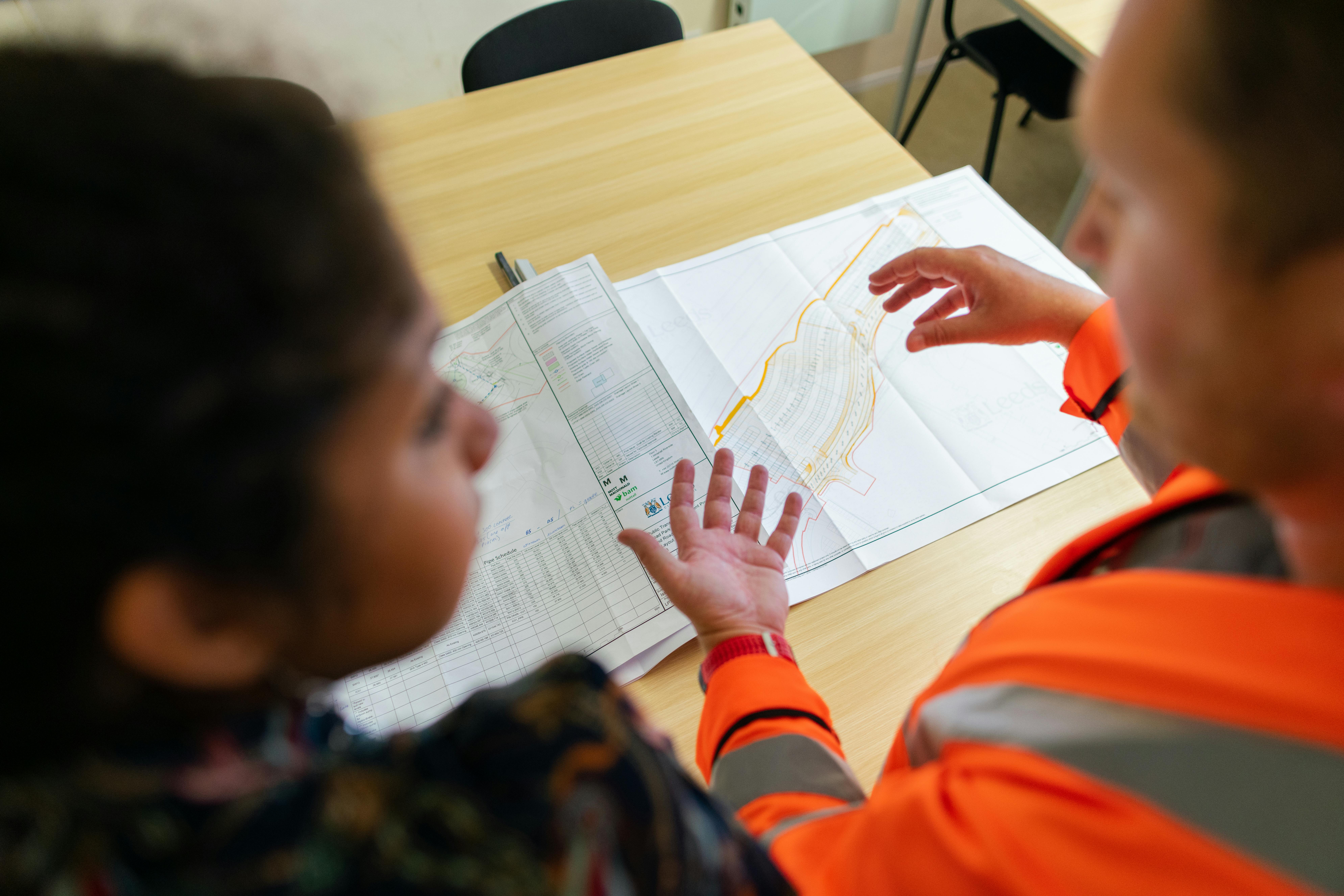 Person explaining plans