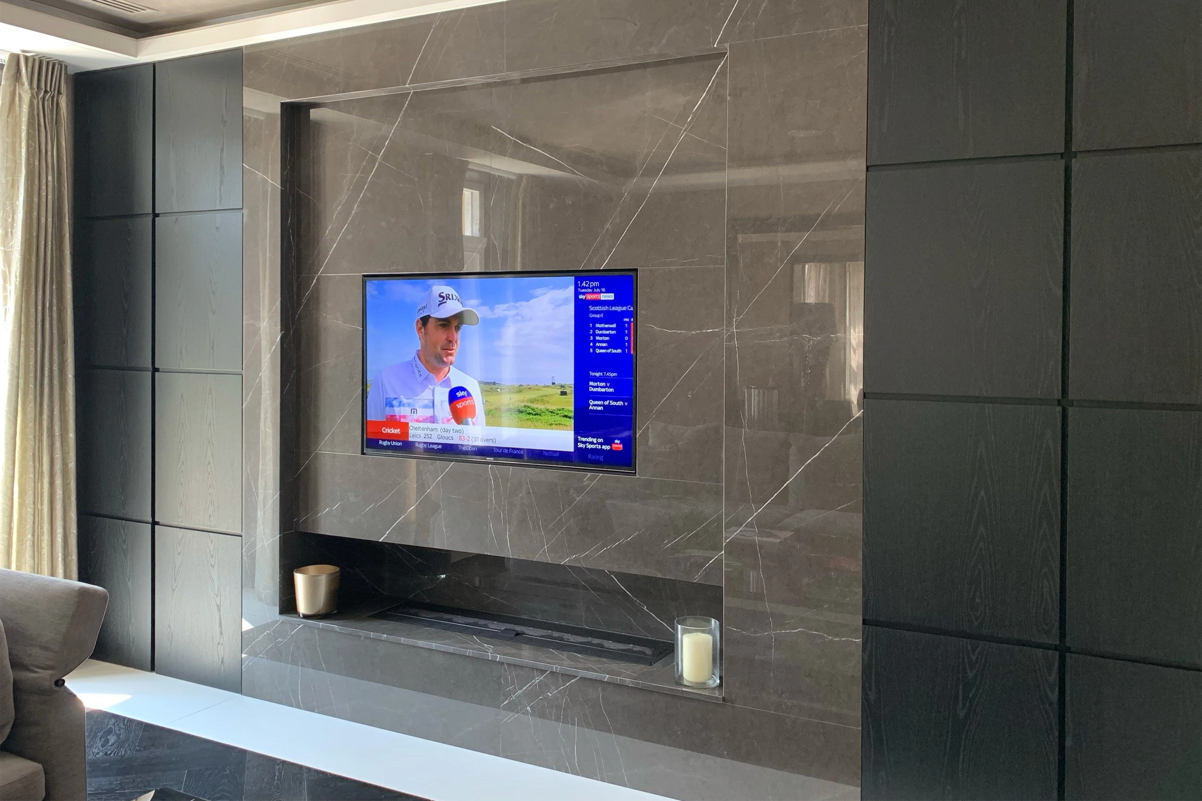 In wall TV with Wyrestorm video distribution
