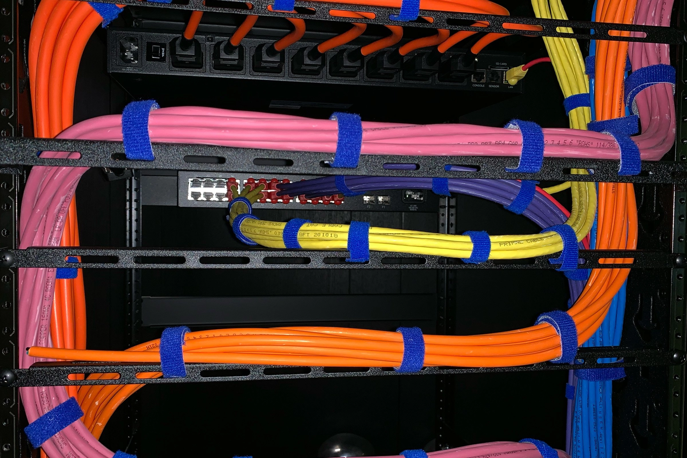 Equipment rack cabling