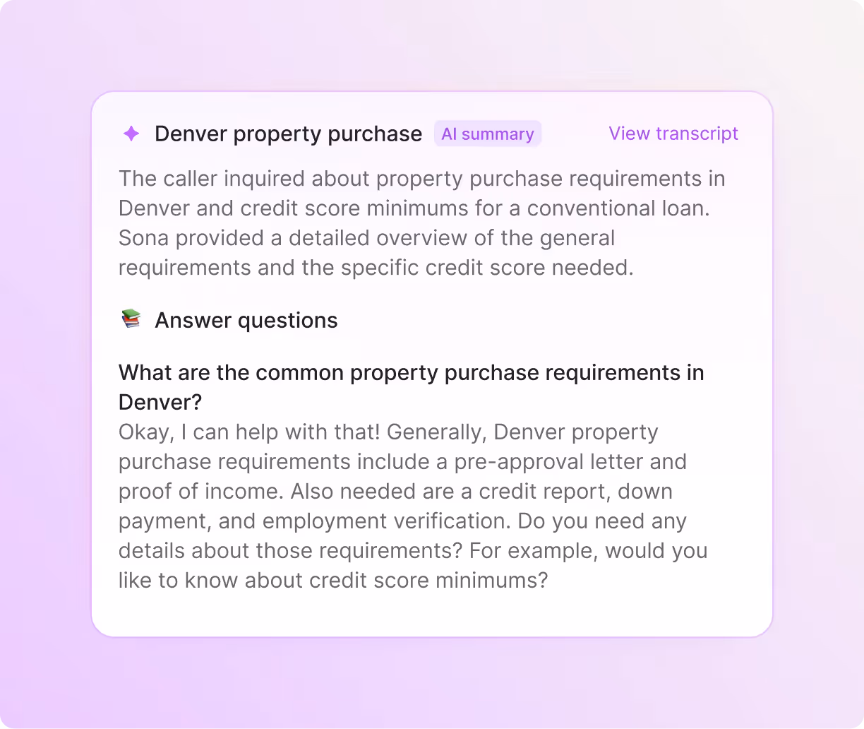 Answering service: Call summary from Sona where a customer reported a sprinkler issue