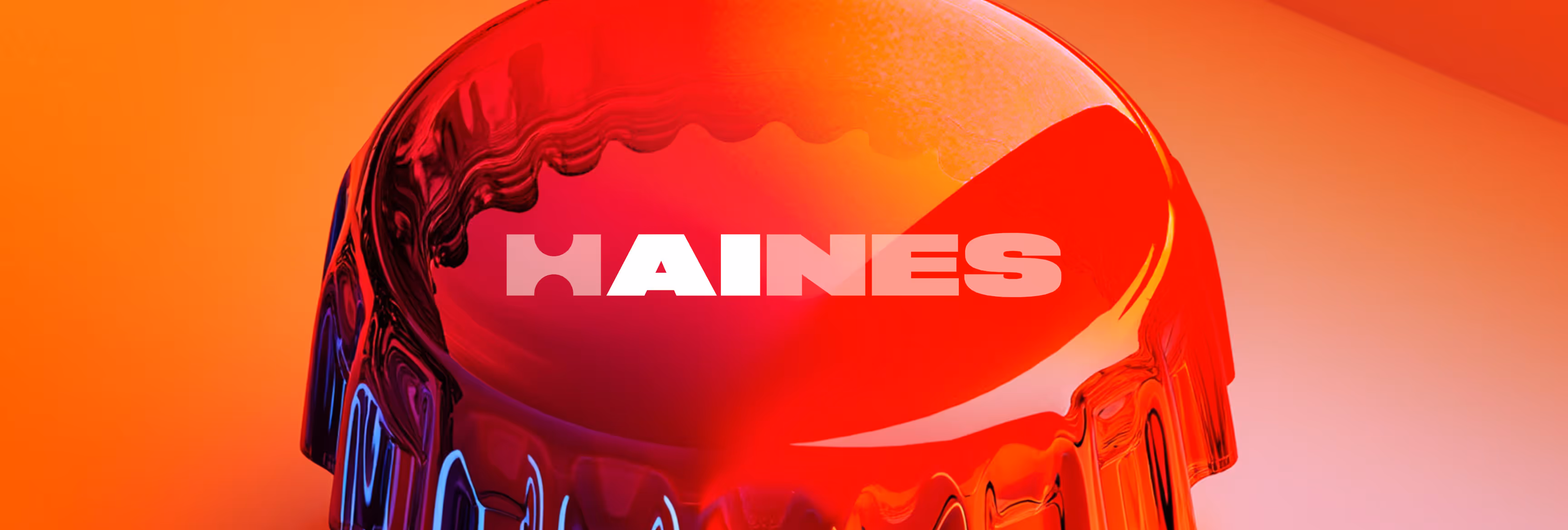 Haines logo wit AI letters in bold white on an orange background