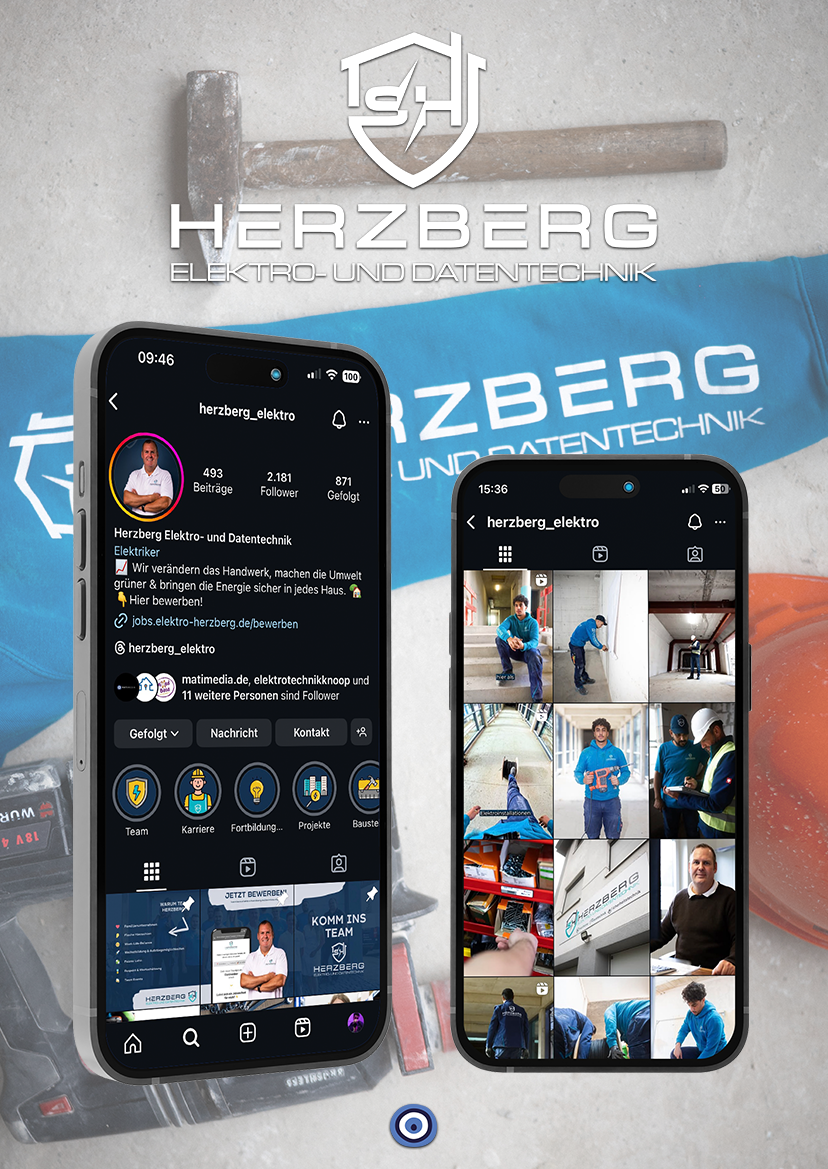 Herzberg Social Media Werbeagentur Bochum präsentiert Elektro- und Datentechnik Instagram-Profil