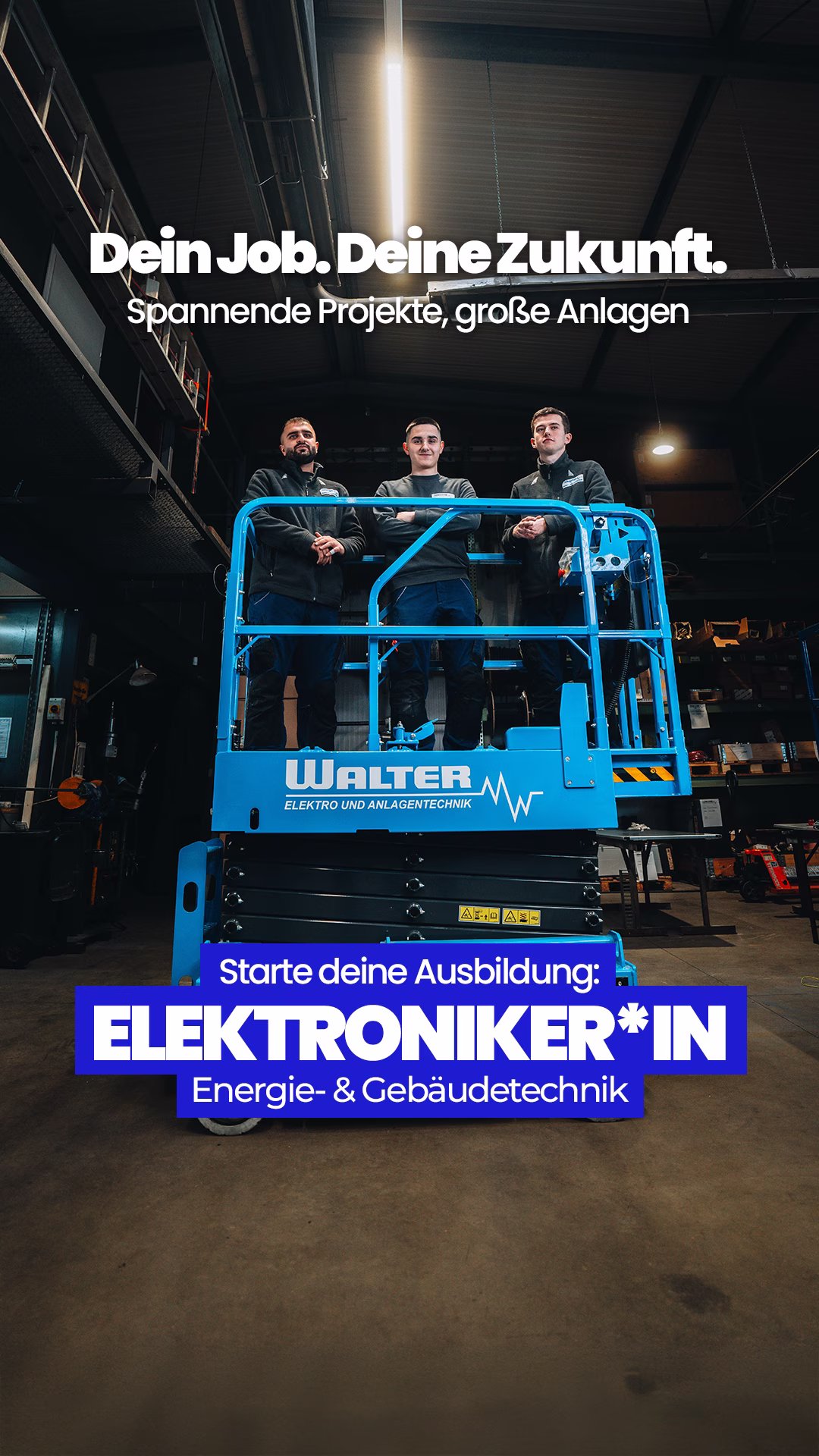 Social Media Werbeagentur präsentiert Werbekampagne über Ausbildung zum Elektroniker bei Walter