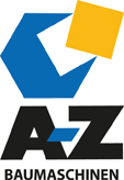 AZ Baumaschinen Logo, Kunde der Social Media Werbeagentur, Design in blau und gelb