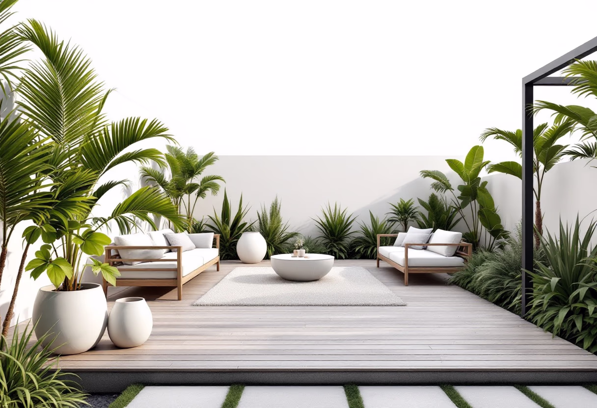 image of a completed backyard project (for a landscaping service)