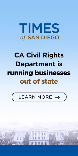 Capitol building illustration in a Times of San Diego news banner ad.