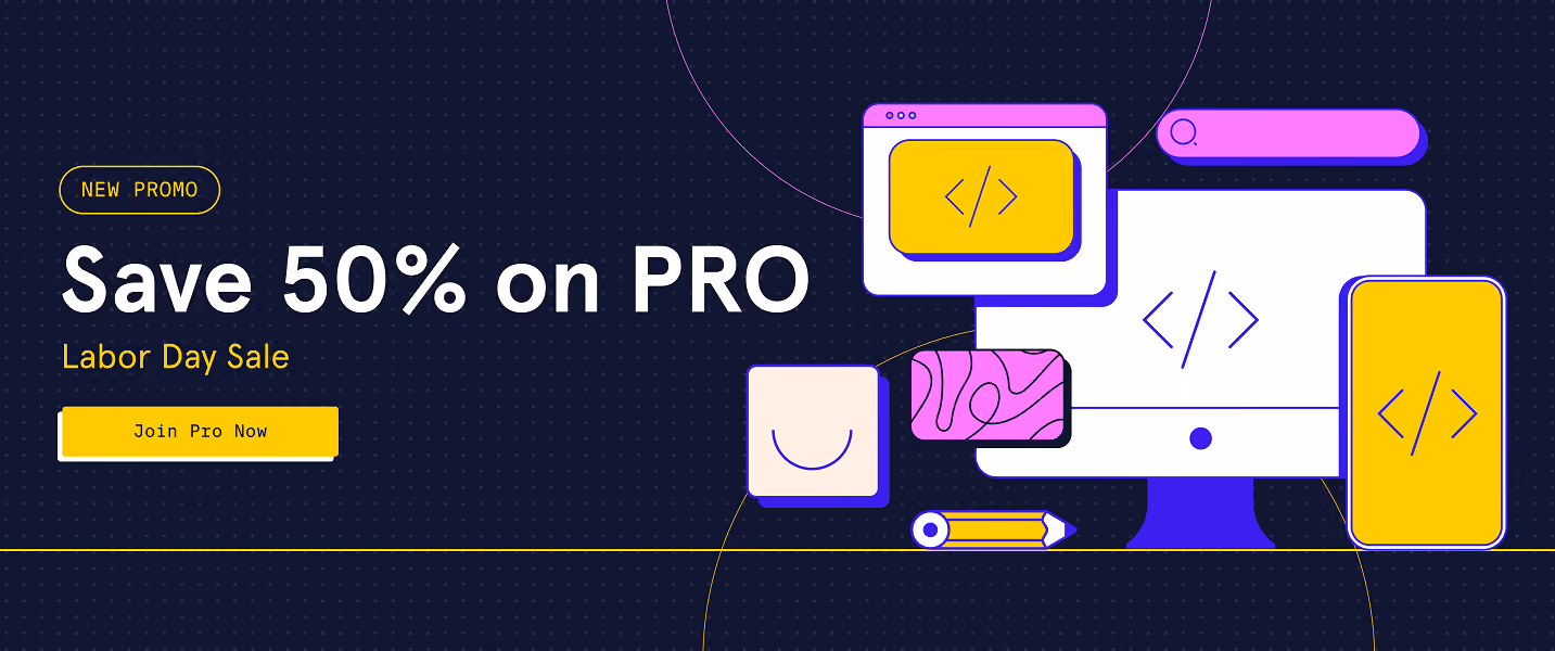 Code editor icons illustration in a software subscription sale banner.