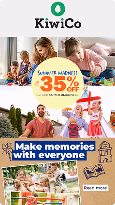 Families and kids crafting together in a KiwiCo email design.