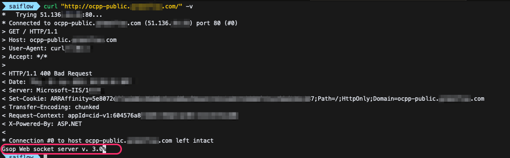 Figure 9 - Response from the operator’s OCPP host