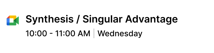 Google Meet popup link for a Synthesis meeting
