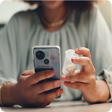 Phone with pharmacy application and prescription medication