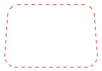Red dashed trapezoid outline.