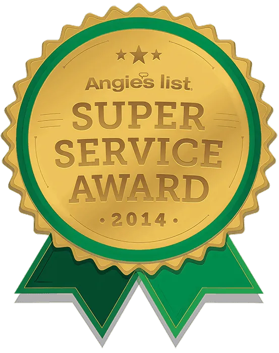 Angies List "Super Service" Award badge for 2014