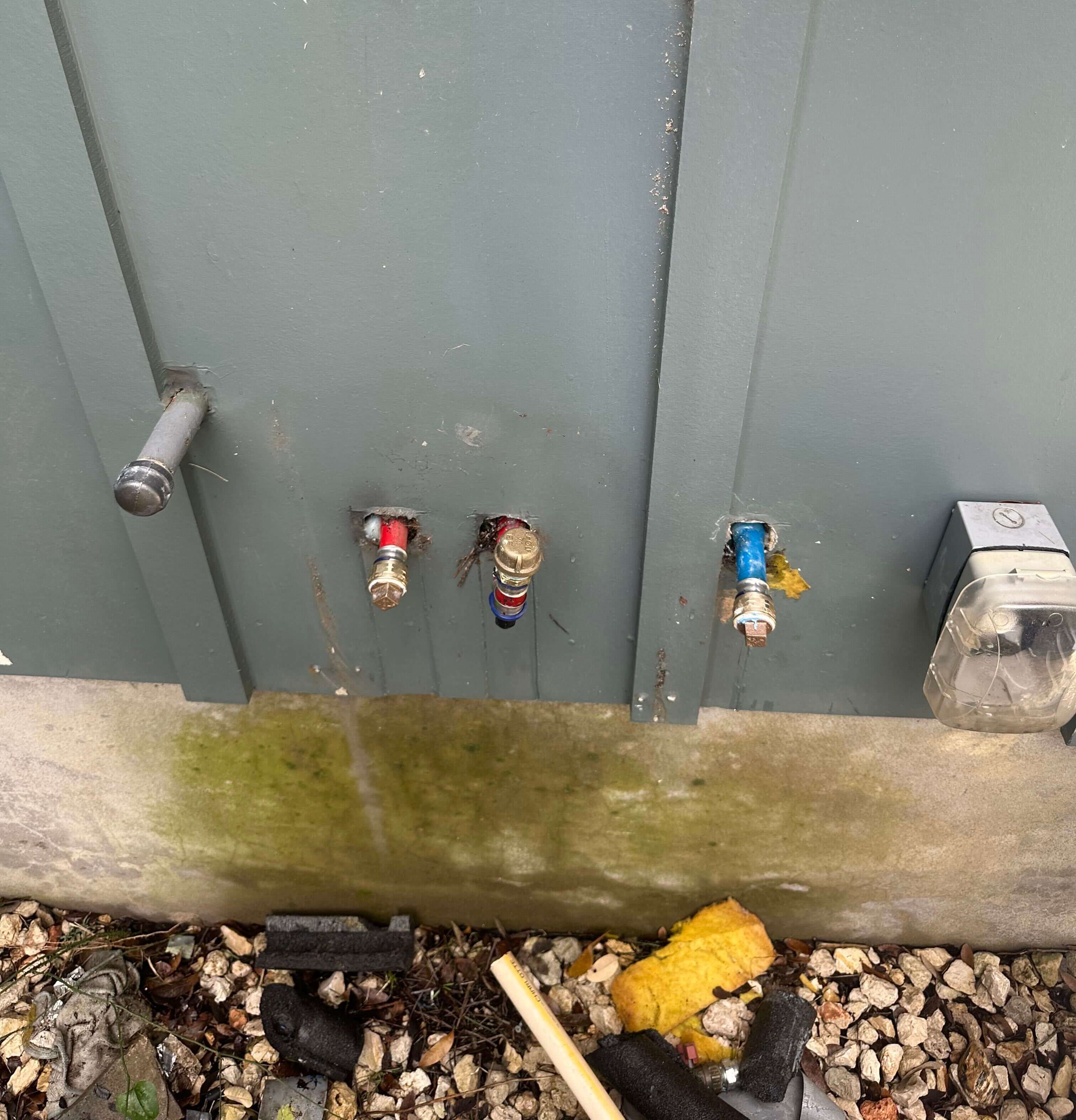 Cold Is On The Right plumber repairing outdoor shut-off valves and water supply lines in Austin, TX