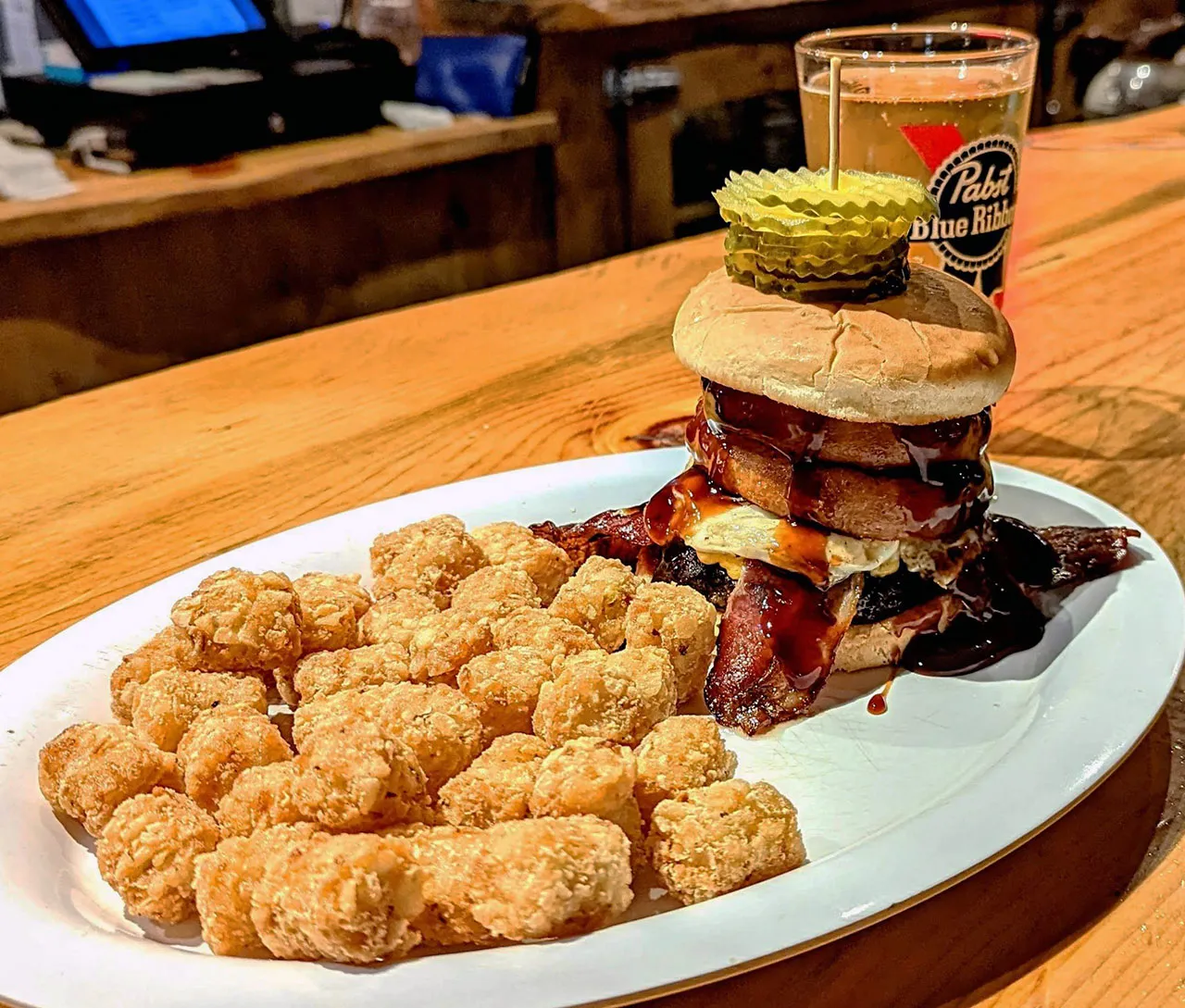 BBq & Bacon Burger with Chicken Nuggets