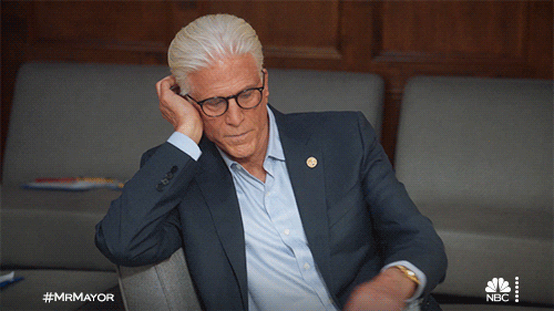 animated image of ted danson waiting impatiently