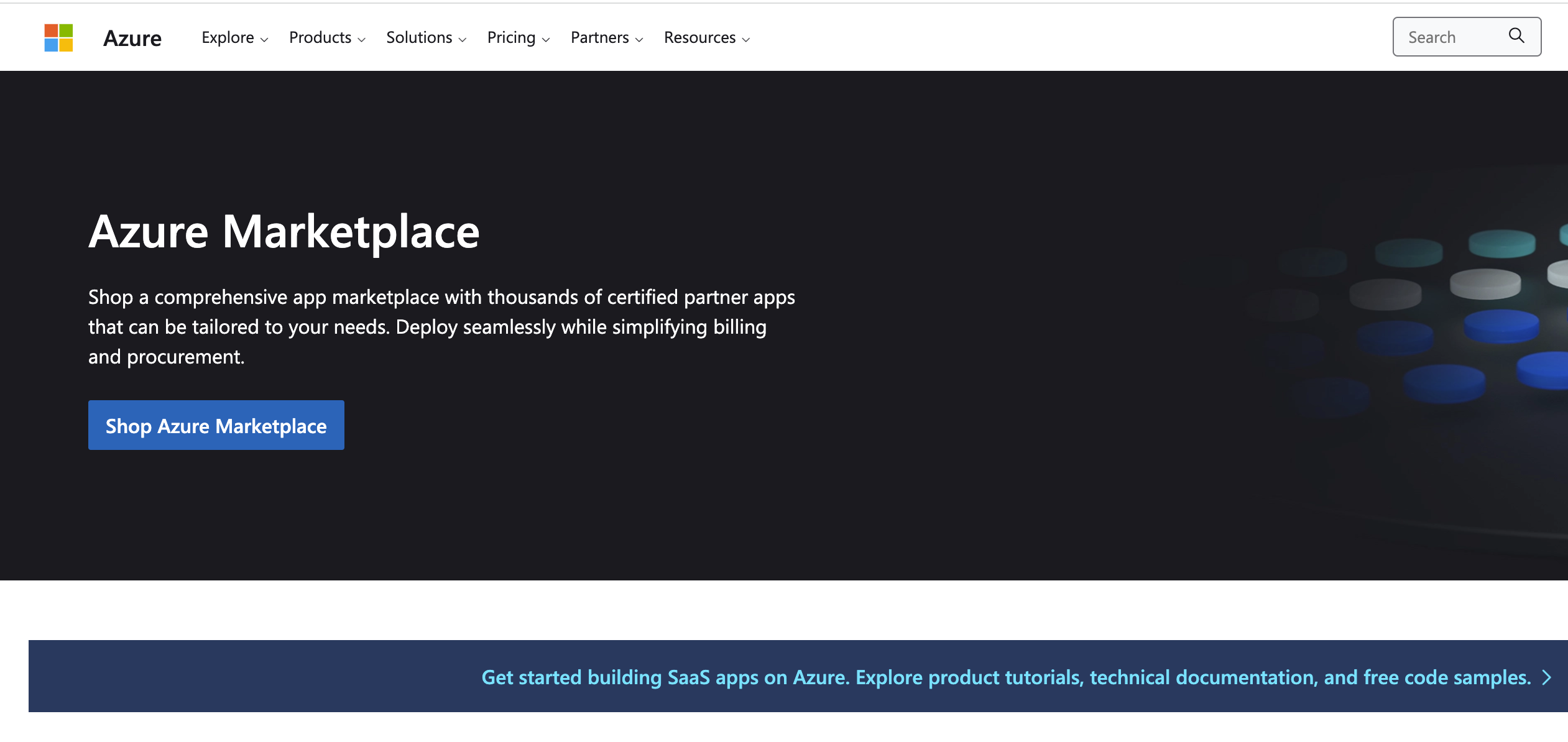 screenshot of AWS marketplace