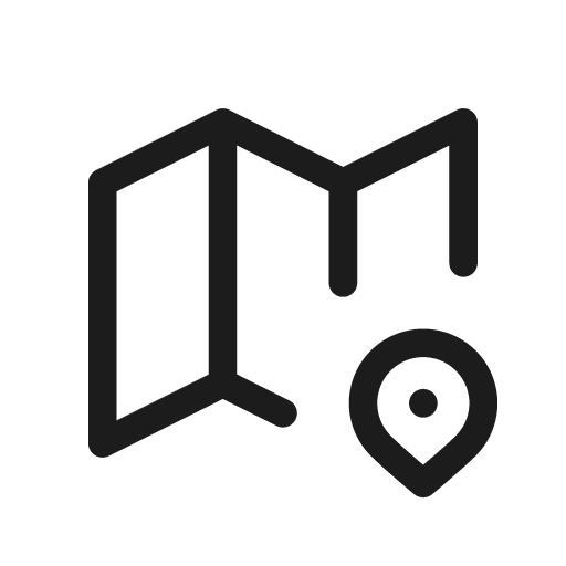地図アプリを表すアイコン（折りたたまれた地図のデザイン）