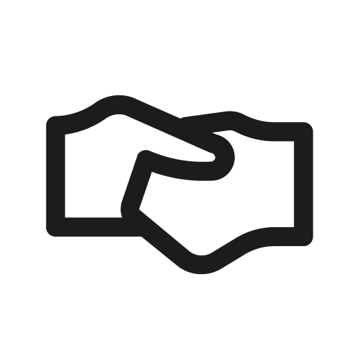 人材・案件マッチングを表すアイコン（握手のデザイン）