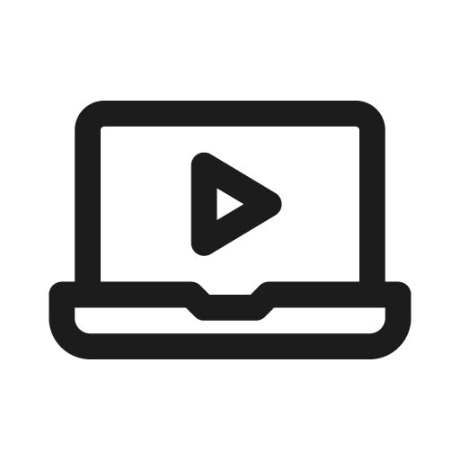 オンラインレッスンアプリを表すアイコン（ノートパソコンのデザイン）