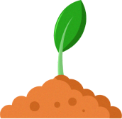 土から芽が出るイラスト。成長とMVP開発段階を象徴しています。
