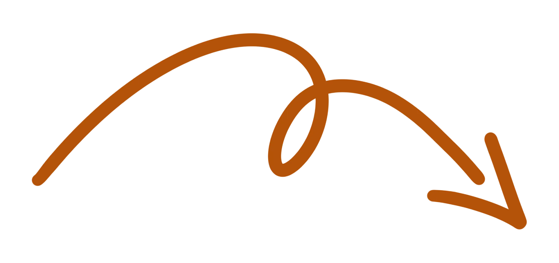 An arrow pointing to the right with a loop in the middle