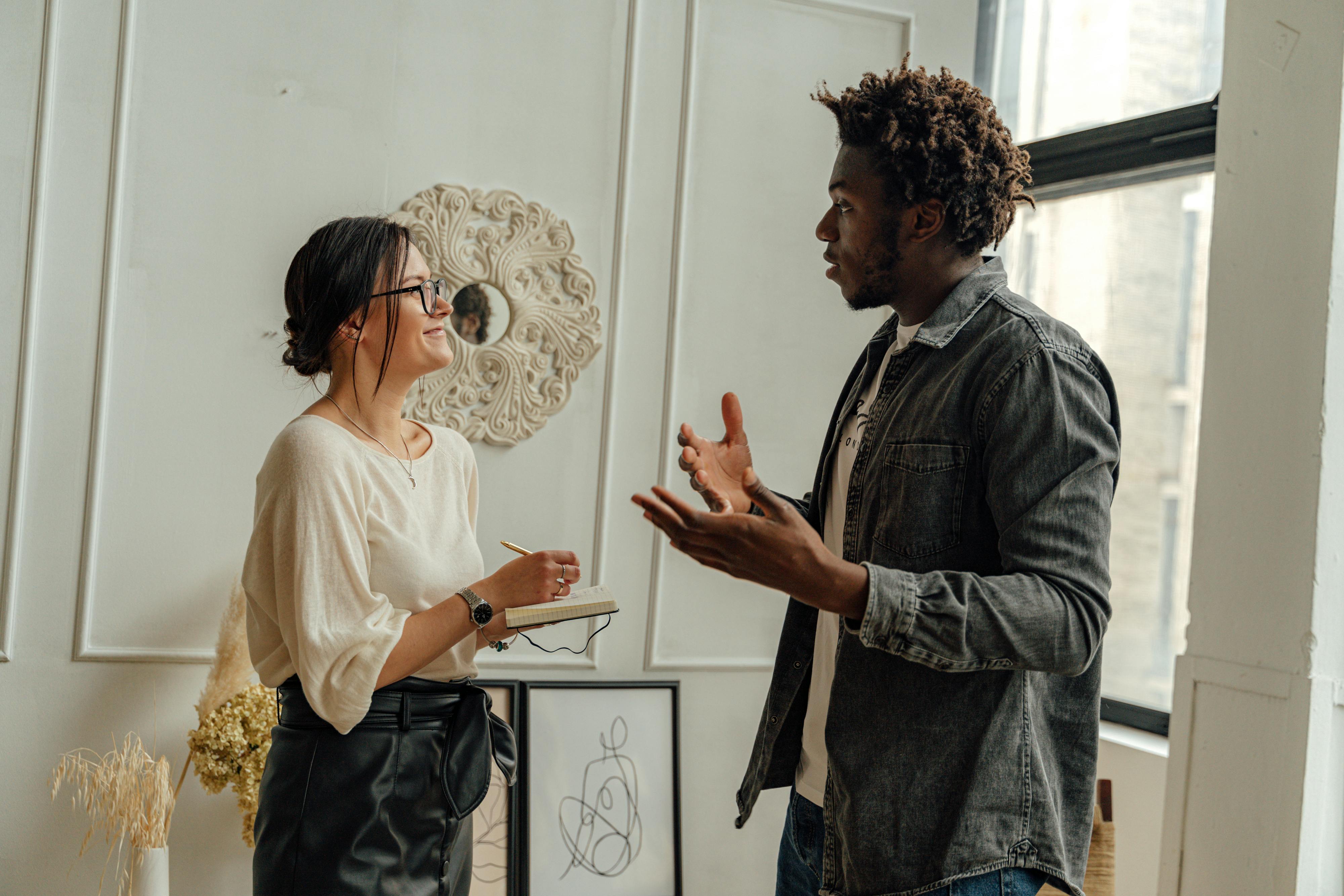 Mental health provider speaking with a patient