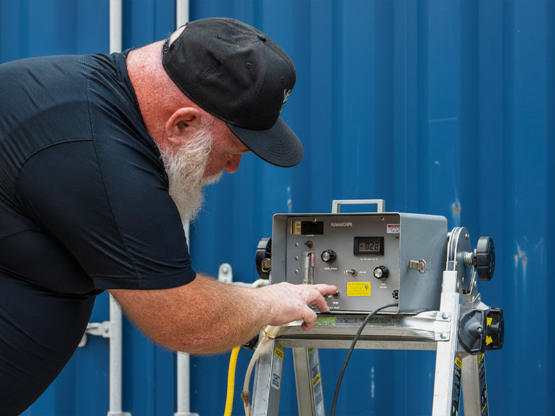 bizzy bee exterminator monitoring fumigation chamber